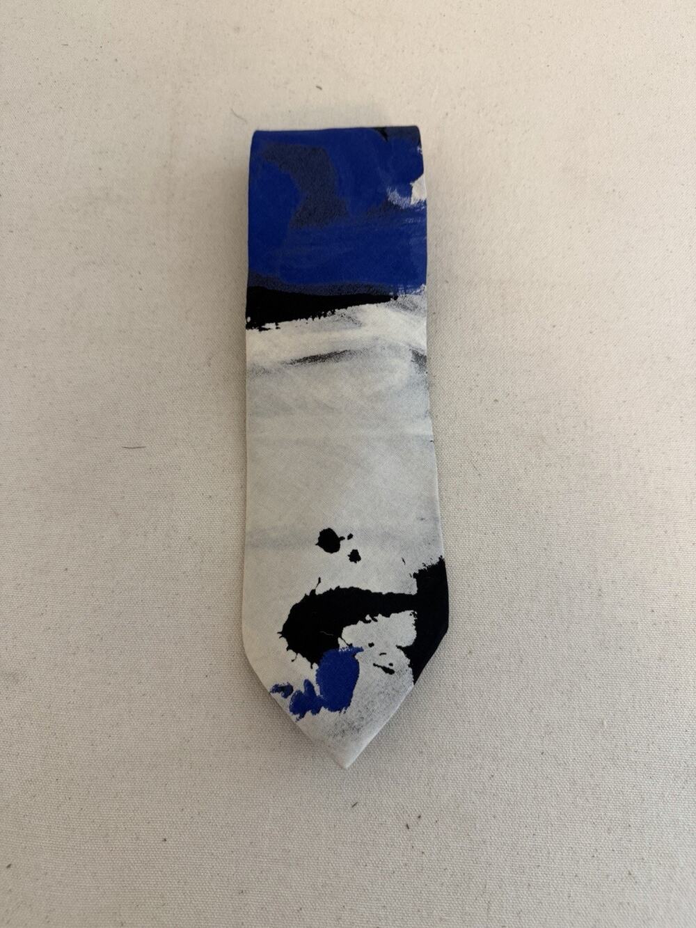 Oaktree Blue Black White Abstract Necktie